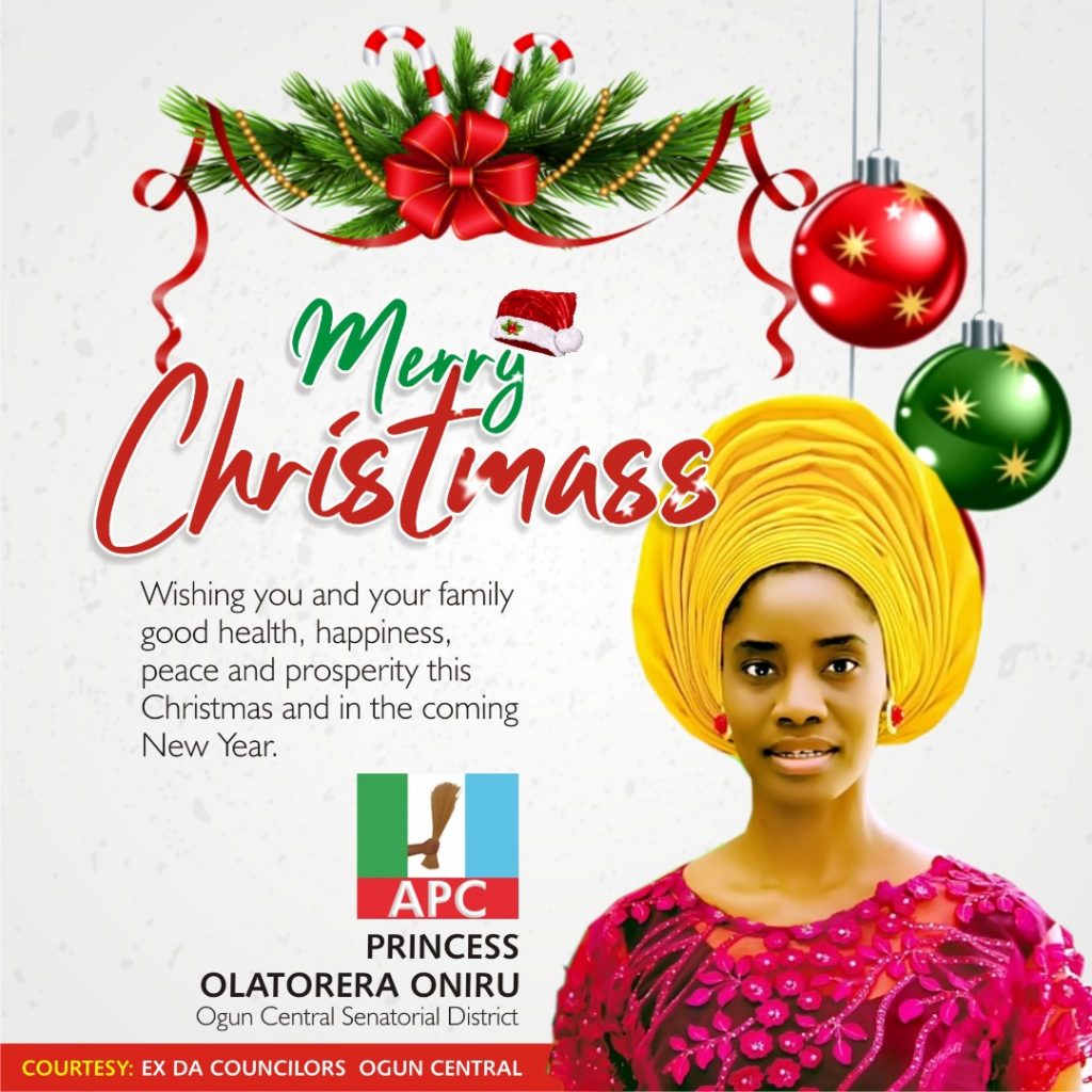 Merry Christmas from the entire Olatorera Majekodunmi-Oniru (Ọ.M.Ọ) for Senate Support Group.